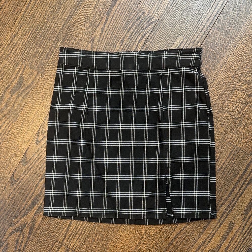 Garage Black and White Checkered Mini Skirt